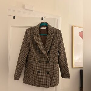 ASTR the Label - Brina Blazer double breasted in brown black checked, small